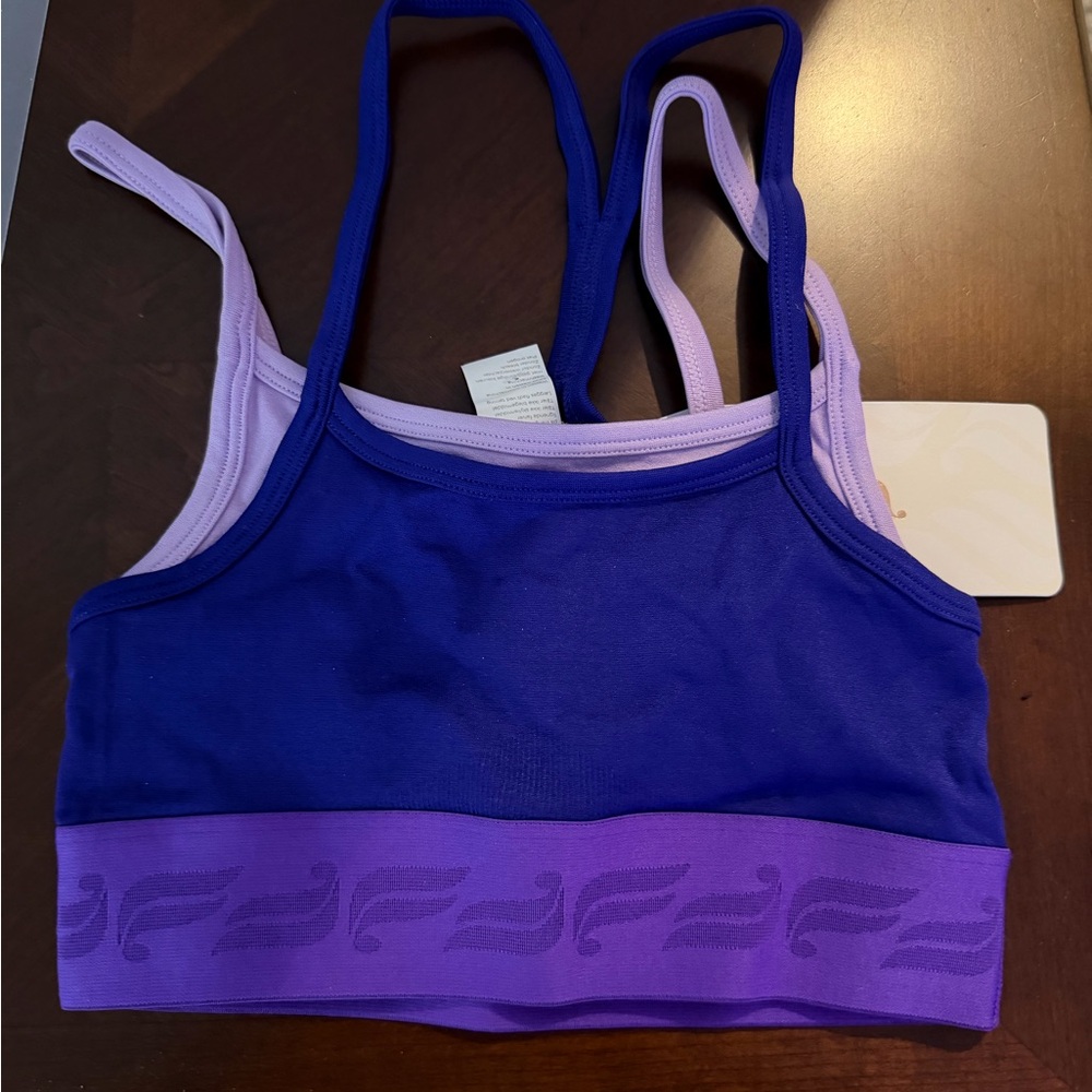 Fabletics Purple and Blue Poppy Seamless Sports Bra